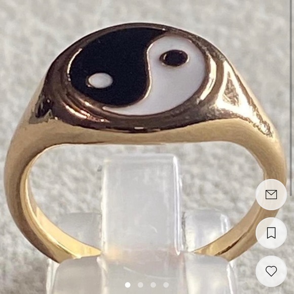 Y2K Yin & Yang gold ring - Picture 2 of 4
